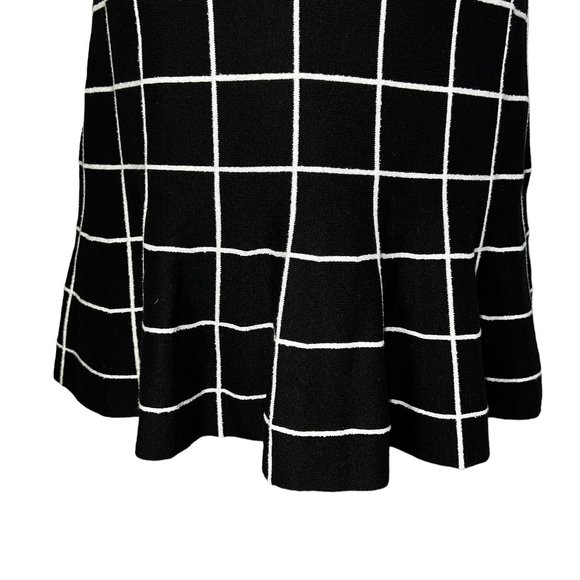 Like new MILLY Black & White Windowpane Jacquard Mini A-Line Dress Size โฆ - Picture 13 of 15
